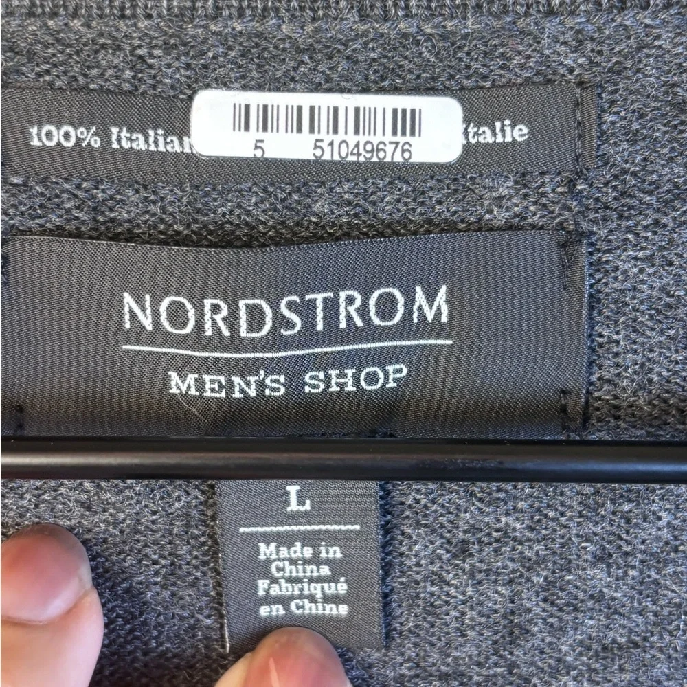 Nordstrom Men’s Shop 100% Italian Merino Wool Pullover Sweater Gray Size Large